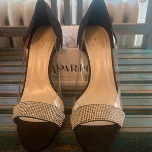 Caparros ~ Back Satin/Dress Shoes With Embellishing Rhinestones Size 8